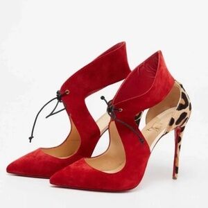 ✨CHRISTIAN LOUBOUTIN✨Ferme Rouge Suede Pumps